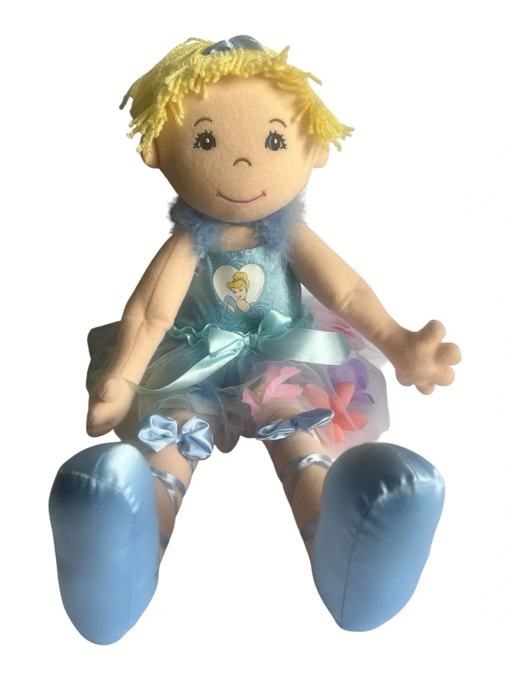 Disney Cinderella Plush Ballerina Rag Doll Creative Designs Intl Blue Tutu 21”